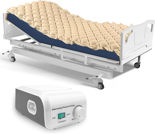 Kyltoor Alternating Pressure Mattress for Bed Sores, Bed Pad to Prevent Bed Sores for Hospital Bed Includes Inflatable Air Mattress and Quiet Pump, for Bed Sore Relief Pressure and Sores Treatment
