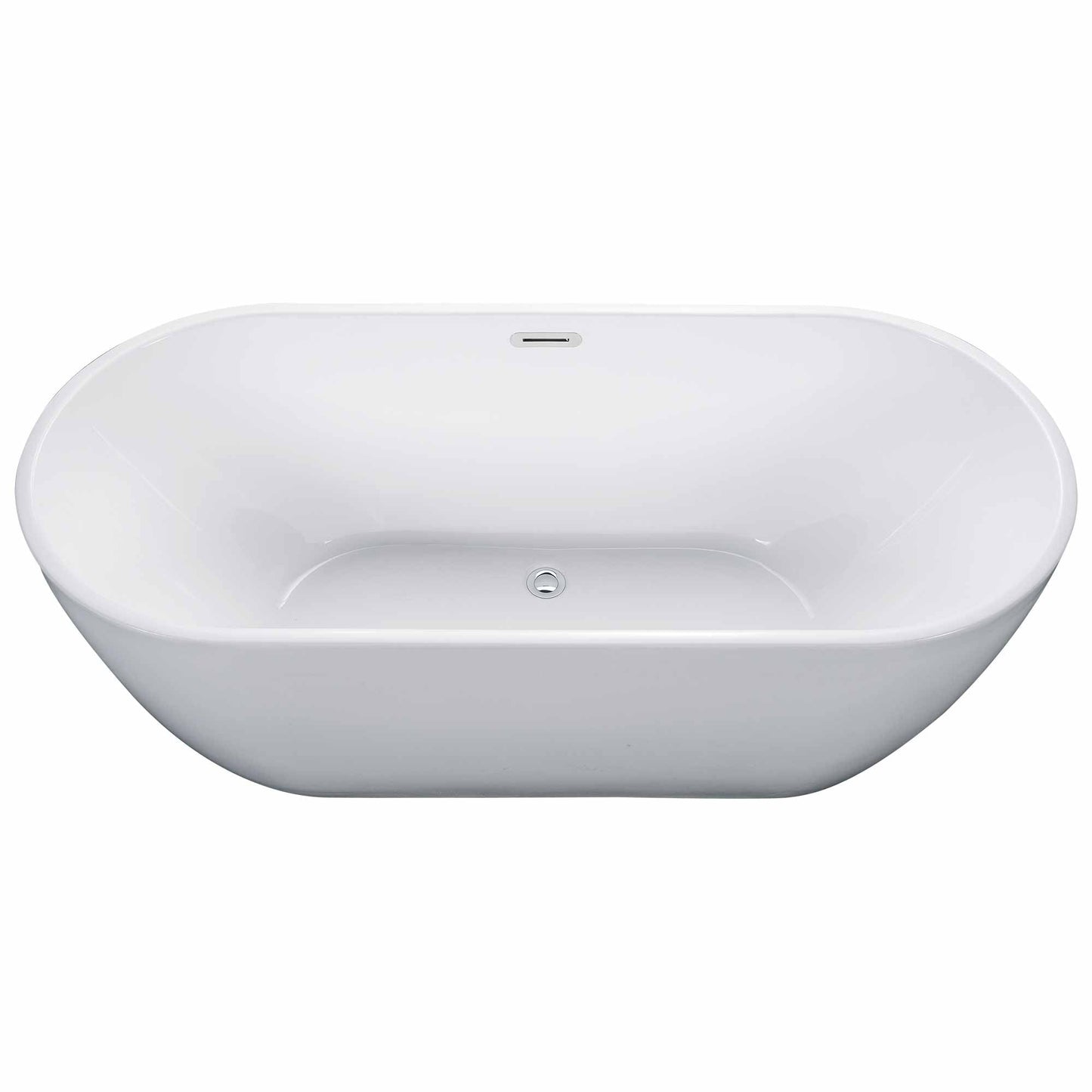 ALFI brand AB8839 67 inch White Oval Acrylic Free Standing Soaking Bathtub