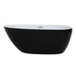 ALFI brand AB8862 59 inch Black & White Oval Acrylic Free Standing Soaking Bathtub