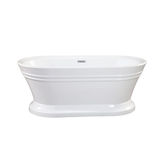 Altair Solace 59 in. Acrylic Flatbottom Non-Whirlpool Soaking Bathtub in White