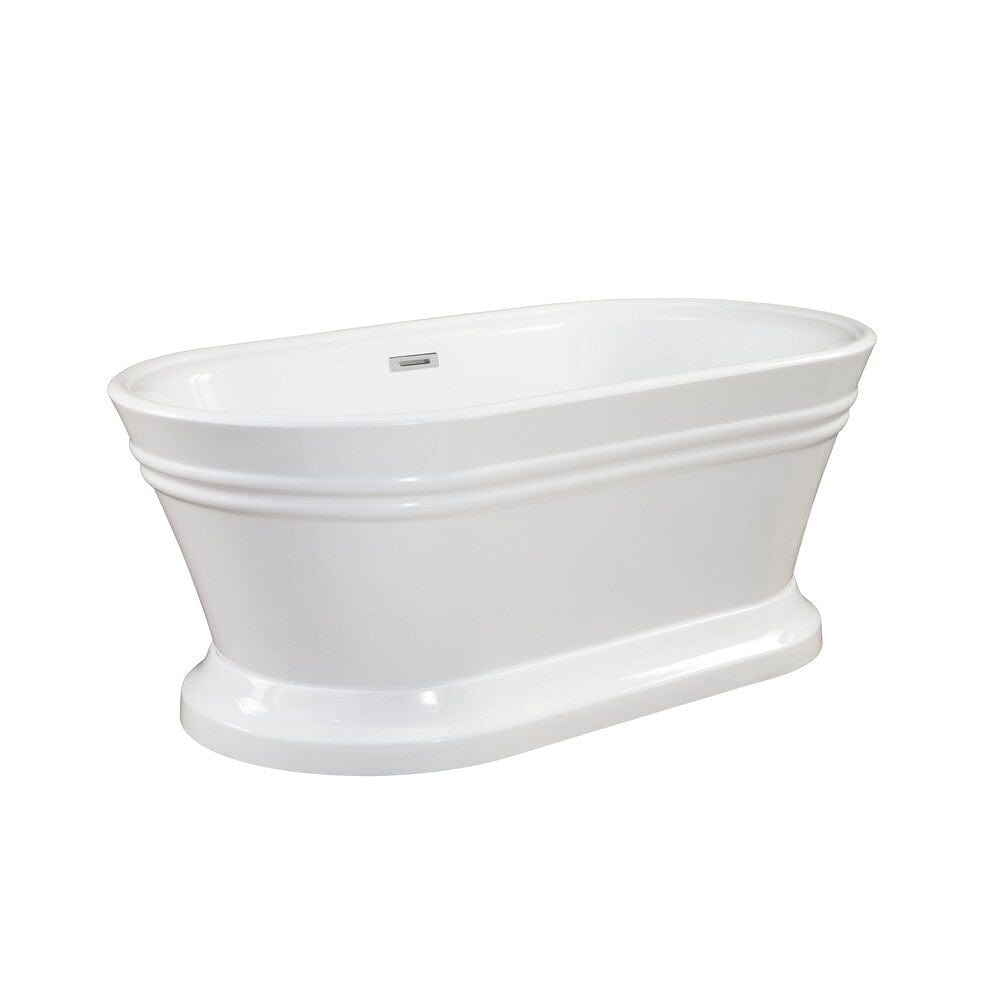 Altair Solace 59 in. Acrylic Flatbottom Non-Whirlpool Soaking Bathtub in White