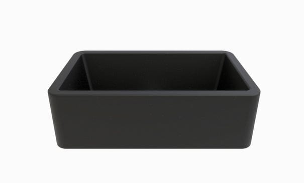 LaToscana  Marmorin Farmhouse Apron Front 33-in x 19-in Black Metallic Single Bowl Composite Kitchen Sink