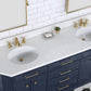 Water Creation 72" Palace Collection Quartz Carrara Monarch Blue Bathroom Vanity With Faucets and Mirrors