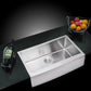 Water Creation 36 Inch X 22 Inch 15mm Corner Radius 60/40 Double Bowl Stainless Steel Hand Made Apron Front Kitchen Sink