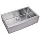 Water Creation 36 Inch X 22 Inch 15mm Corner Radius 60/40 Double Bowl Stainless Steel Hand Made Apron Front Kitchen Sink