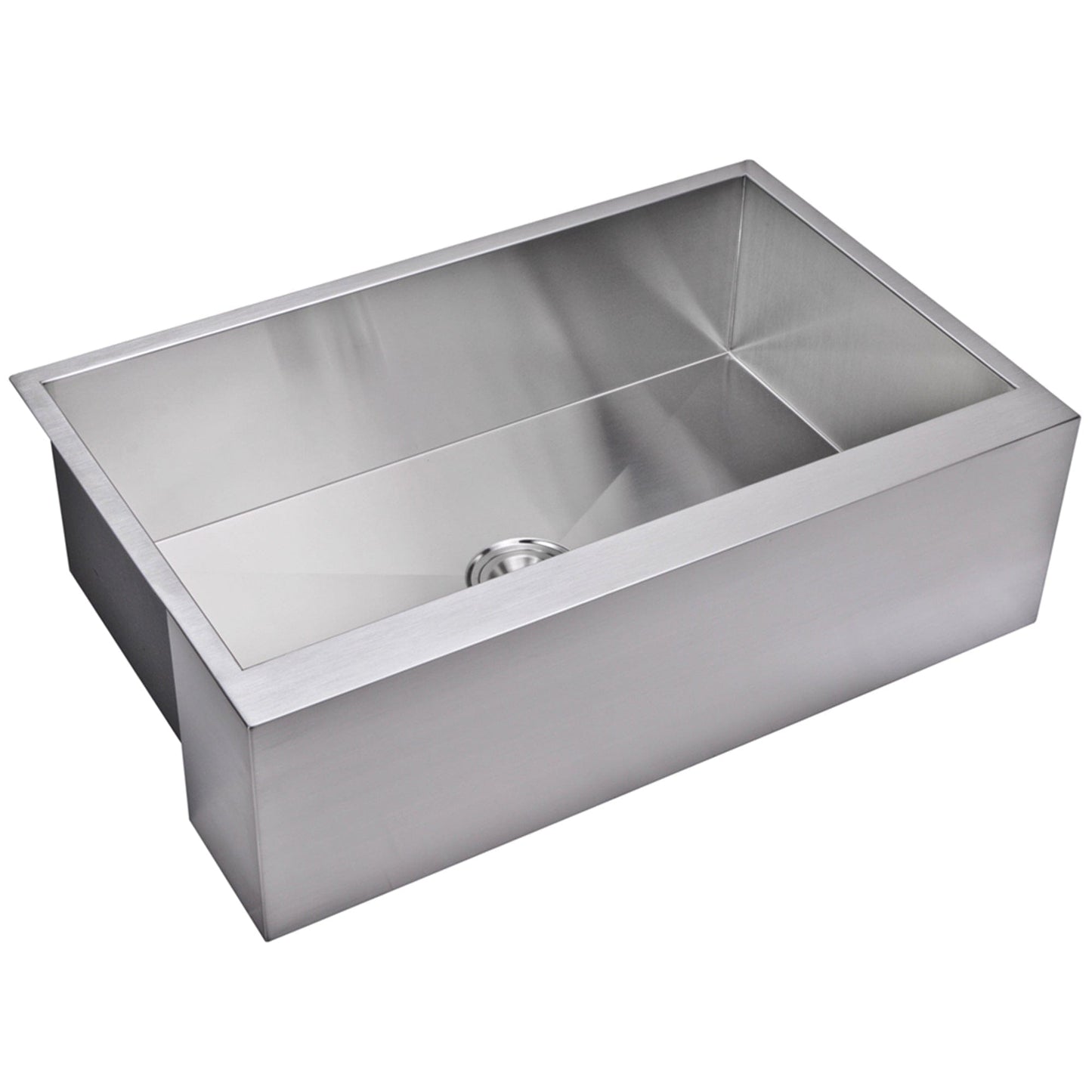 Water Creation 33 Inch X 21 Inch Zero Radius Single Bowl Stainless Steel Hand Made Apron Front Kitchen Sink