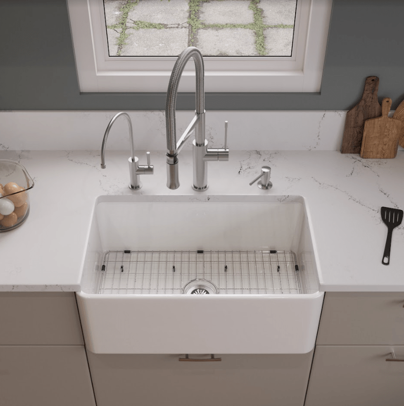 ALFI brand ABF3018-W 30" Farmhouse Single Basin Fireclay Kitchen - White