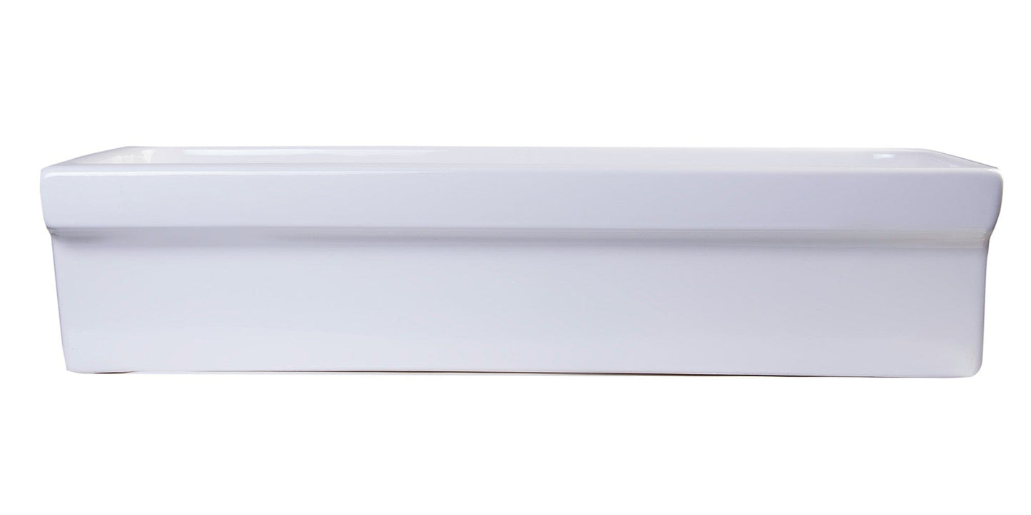 ALFI brand AB36TR  36" White Above Mount Fireclay Bath Trough Sink