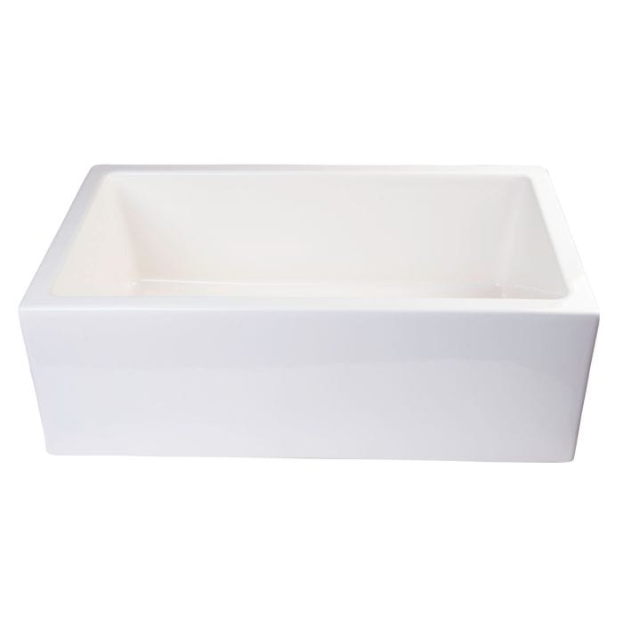 ALFI brand AB3018SB 30" Smooth Solid Thick Wall Fireclay One Bowl Farm Sink