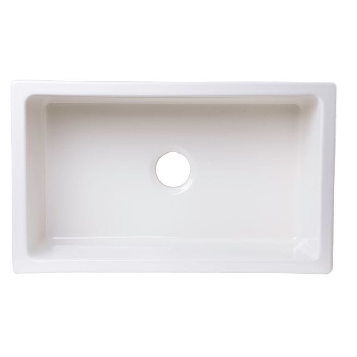 ALFI brand AB3018SB 30" Smooth Solid Thick Wall Fireclay One Bowl Farm Sink