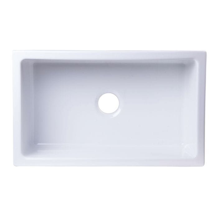 ALFI brand AB3018SB 30" Smooth Solid Thick Wall Fireclay One Bowl Farm Sink