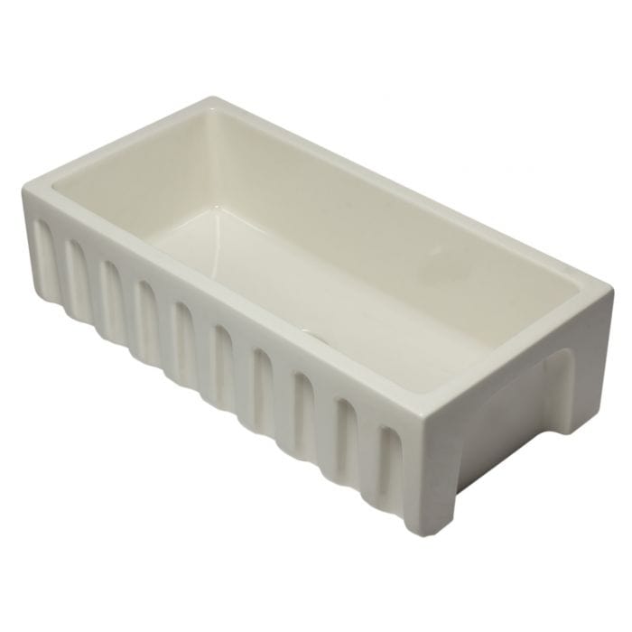 ALFI brand AB3618HS 36 Inch Reversible Smooth / Fluted Single Bowl Fireclay Farm Sink