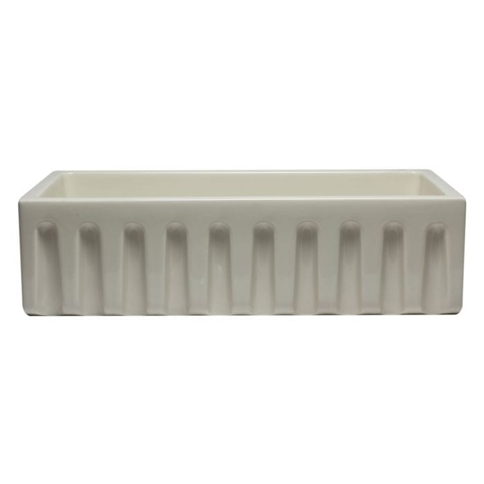 ALFI brand AB3618HS 36 Inch Reversible Smooth / Fluted Single Bowl Fireclay Farm Sink