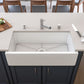 ALFI brand AB3618HS 36 Inch Reversible Smooth / Fluted Single Bowl Fireclay Farm Sink