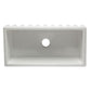 ALFI brand AB3618HS 36 Inch Reversible Smooth / Fluted Single Bowl Fireclay Farm Sink