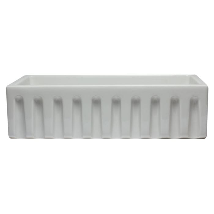 ALFI brand AB3618HS 36 Inch Reversible Smooth / Fluted Single Bowl Fireclay Farm Sink