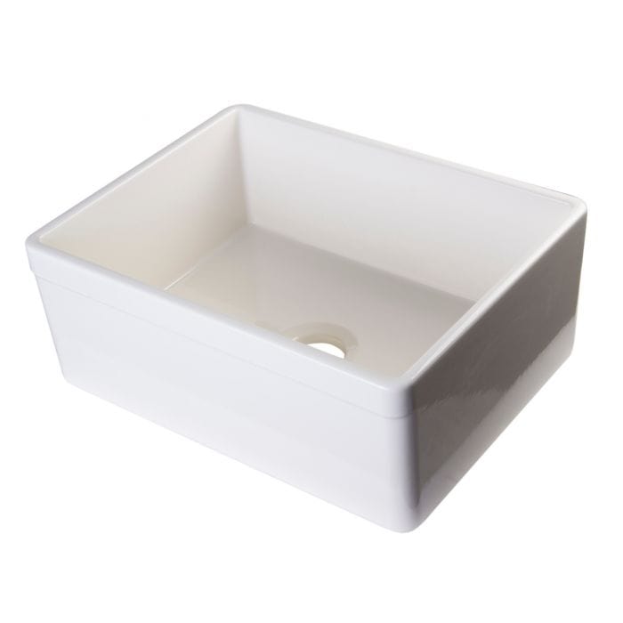 ALFI brand AB506 26" Decorative Lip Single Bowl Fireclay Farmhouse Kitchen