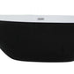 ALFI brand AB8862 59 inch Black & White Oval Acrylic Free Standing Soaking Bathtub