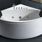 EAGO AM200  5' Rounded Modern Double Seat Corner Whirlpool Bath Tub with Fixtures