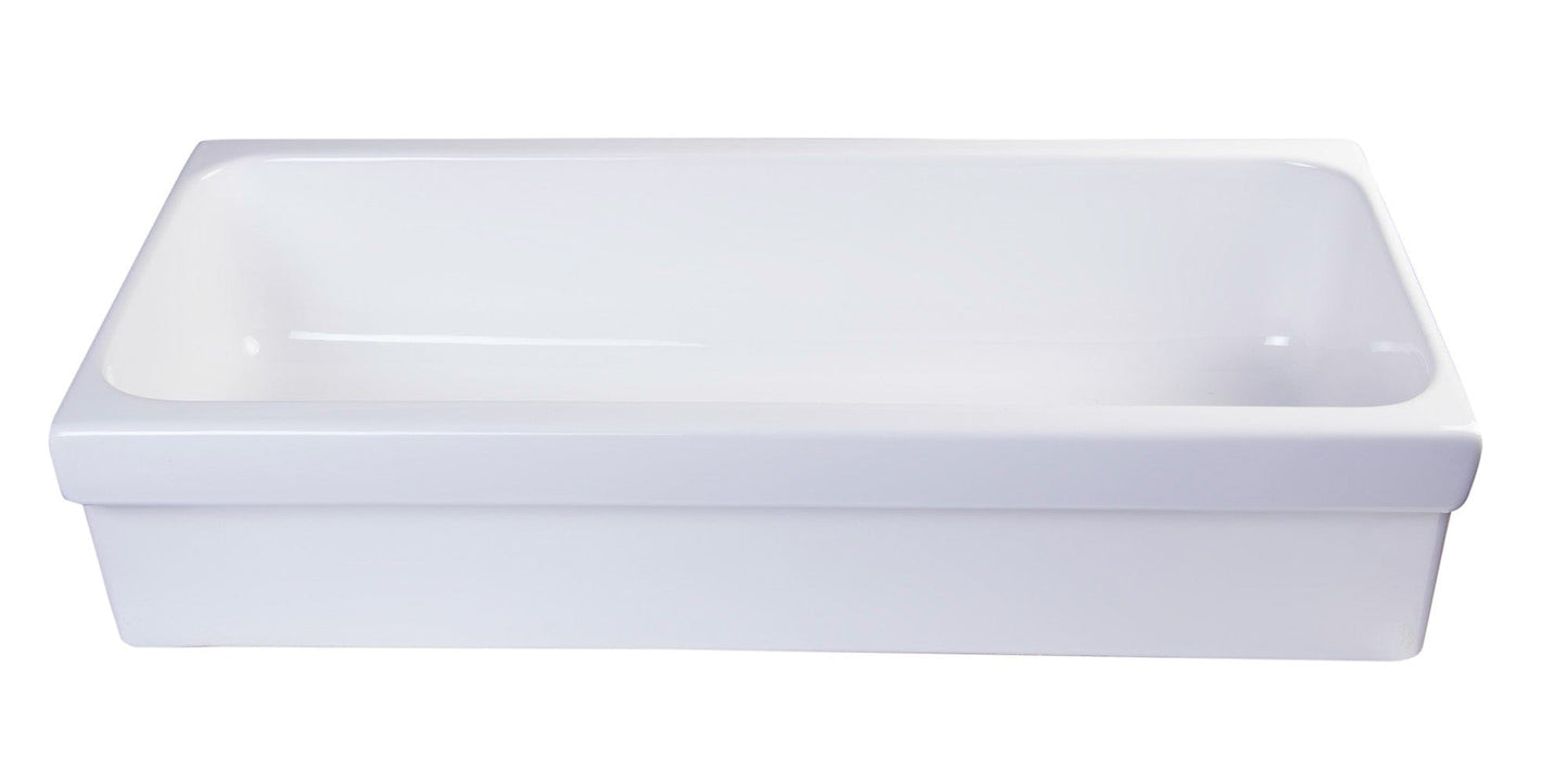 ALFI brand AB36TR  36" White Above Mount Fireclay Bath Trough Sink