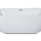 ALFI brand AB8839 67 inch White Oval Acrylic Free Standing Soaking Bathtub