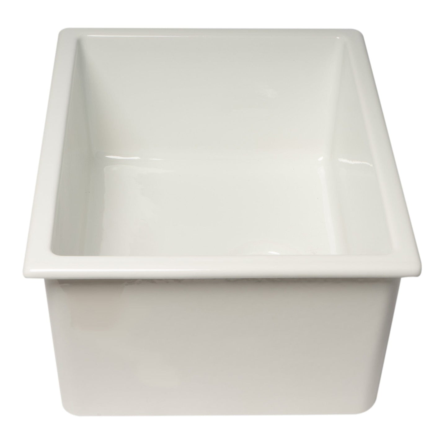 ALFI brand AB2418UD 24" x 18" Fireclay Undermount / Drop In Fireclay Kitchen Sink