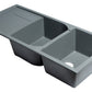 ALFI brand AB4620DI 46" Double Bowl Granite Composite Kitchen Sink with Drainboard