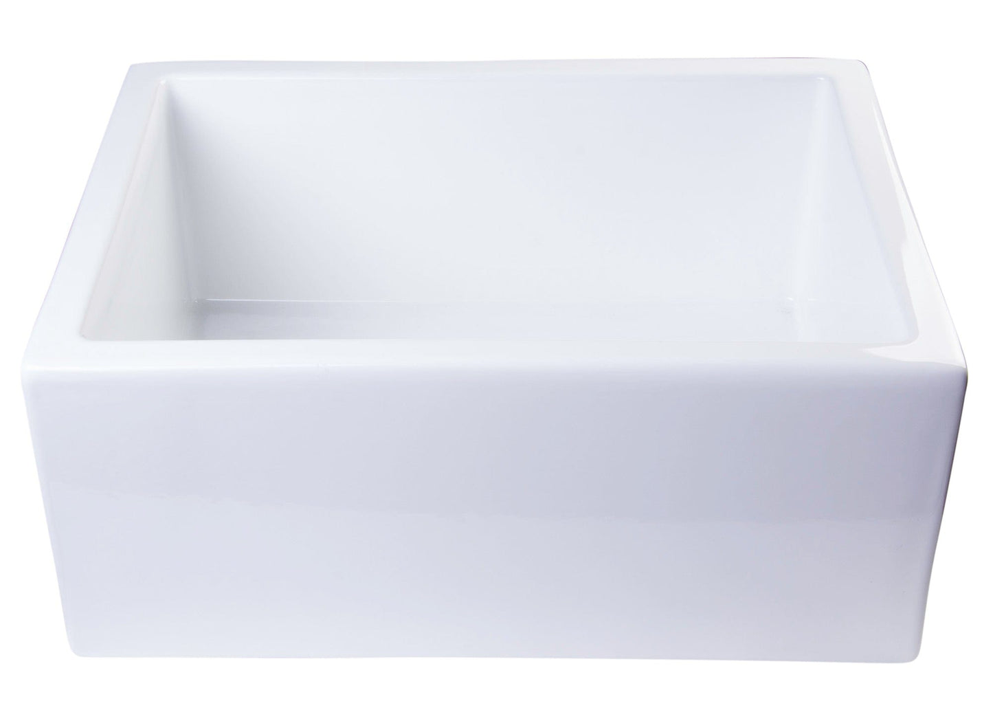 ALFI brand AB2418SB  24" Smooth Thick Wall Fireclay Single Bowl Farm Sink