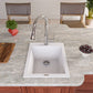 ALFI brand AB1720DI 17" Drop-In Rectangular Granite Composite Kitchen Prep Sink