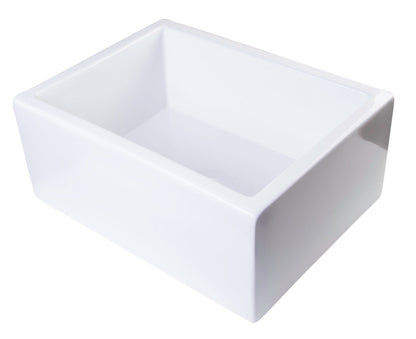 ALFI brand AB2418SB  24" Smooth Thick Wall Fireclay Single Bowl Farm Sink