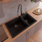 ALFI brand AB3319DI 34" Double Bowl Drop In Granite Composite Kitchen Sink