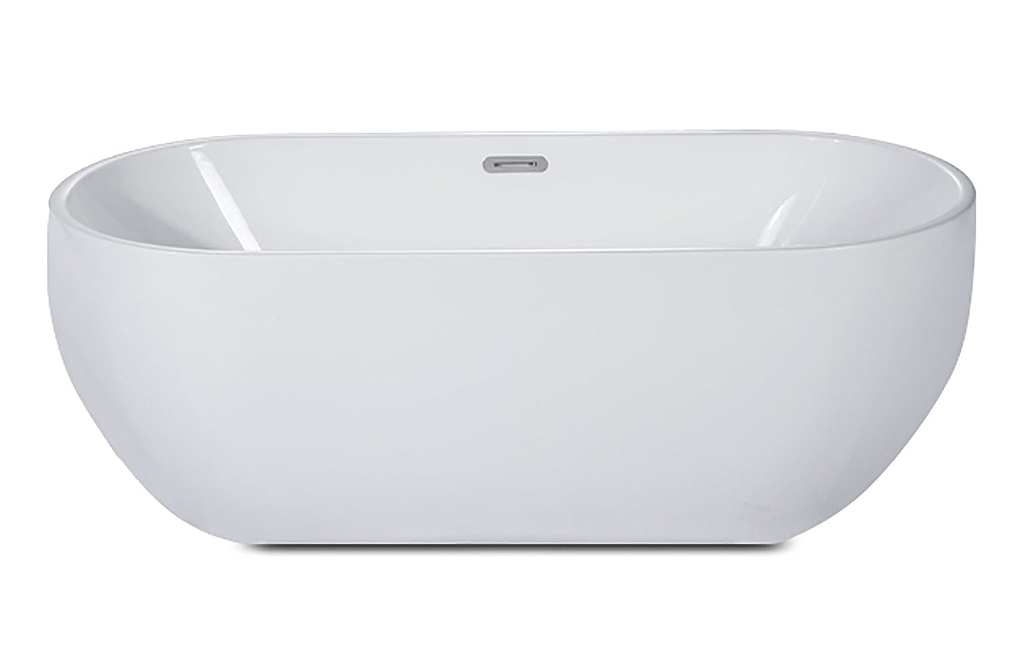 ALFI brand AB8838 59 inch White Oval Acrylic Free Standing Soaking Bathtub