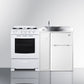 Summit ACK54GASW 53 1/2" Kitchenette w/ Sink, Gas Range, & Refrigerator/Freezer - White, 115v, Convertible Gas