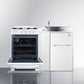 Summit ACK54GASW 53 1/2" Kitchenette w/ Sink, Gas Range, & Refrigerator/Freezer - White, 115v, Convertible Gas