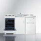 Summit ACK60GASW 60" All-in-One Kitchenette with 20" Gas Range, Refrigerator Sink & Faucet