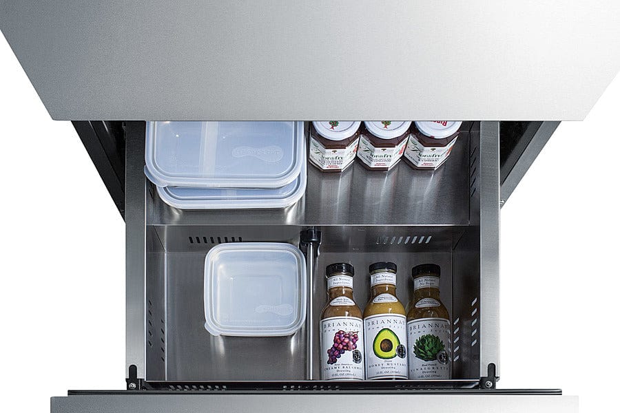 Summit 24 in. 4.8 cu. ft. Outdoor Double Refrigerator Drawers - Custom Panel Ready