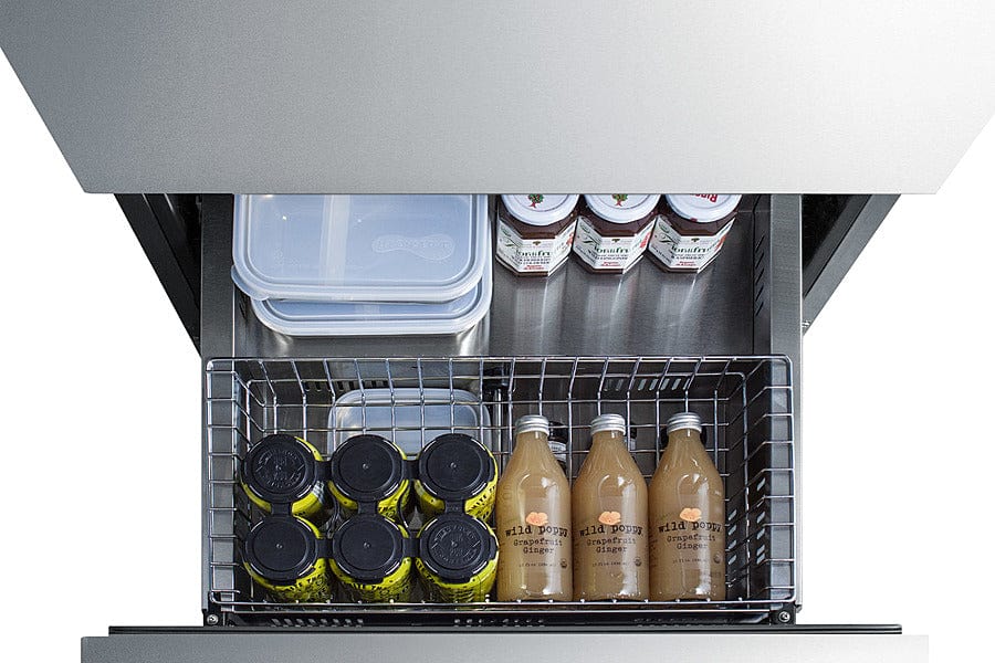 Summit 24 in. 4.8 cu. ft. Outdoor Double Refrigerator Drawers - Custom Panel Ready