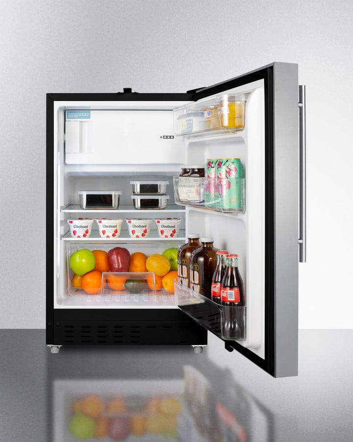 Summit 20 in. 2.7 cu. ft. Built-in/Freestanding Undercounter Refrigerator with Top Freezer - Stainless Steel