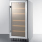 Summit 15 in. Undercounter Wine Cooler with Single Zone & 23 Bottle Capacity - Stainless Steel