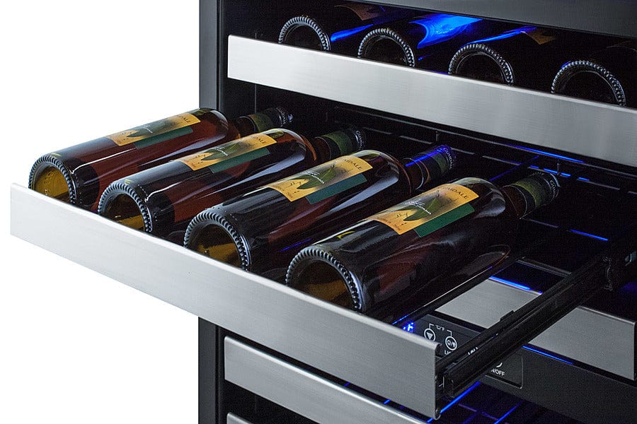 Summit 24 in. Undercounter Wine Cooler with Dual Zones & 46 Bottle Capacity - Stainless Steel