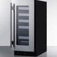 Summit 15 in. Compact Built-In/Freestanding Wine Cooler with Single Temperature Zone & Digital Control - Stainless Steel