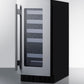 Summit 15 in. Compact Built-In/Freestanding Wine Cooler with Single Temperature Zone & Digital Control - Stainless Steel