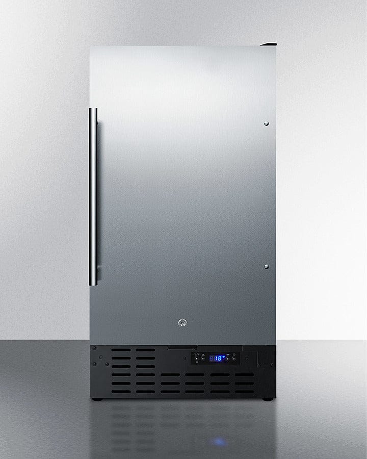 Summit 18" Ice Maker with 8 Lbs. Ice Storage Capacity Digital Control - Stainless Steel