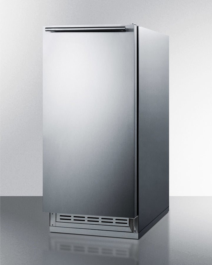 Summit 15" Ice Maker with 12 Lbs. Ice Storage Capacity - Stainless Steel