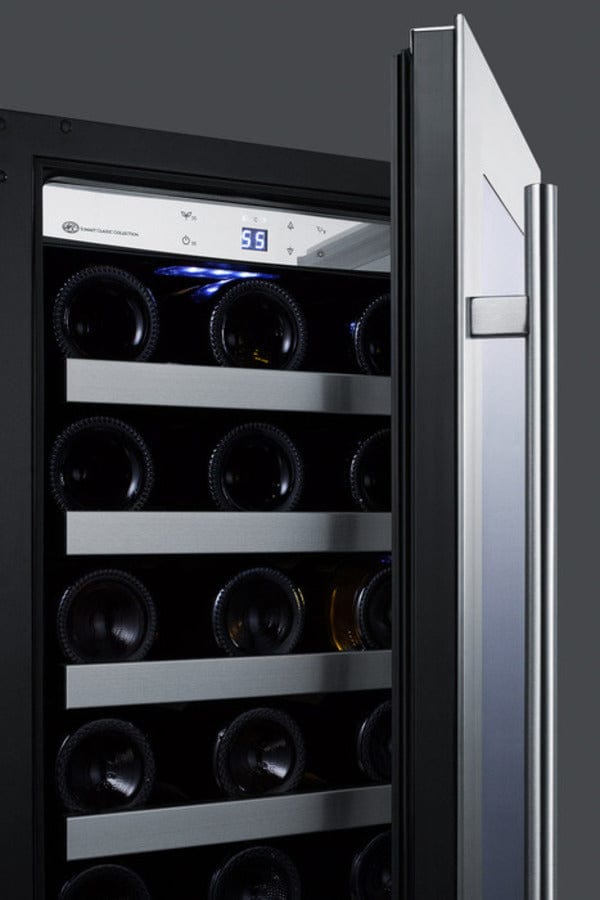 Summit Classic 15 in. Undercounter Wine Cooler with Single Zone & 34 Bottle Capacity Stainless Steel