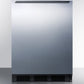 Summit 24 in. 5.1 cu. ft. Freestanding Compact Refrigerator with Freezer Compartment - Stainless Steel