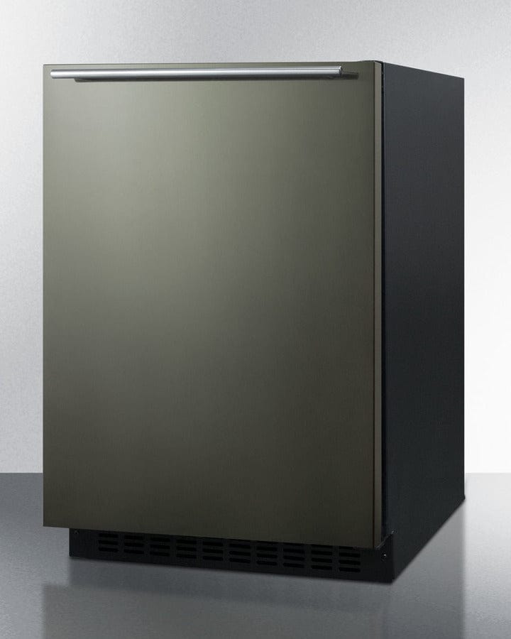 Summit 24 in. 4.6 cu. ft. Built-in/Freestanding Undercounter Refrigerator - Black Stainless Steel