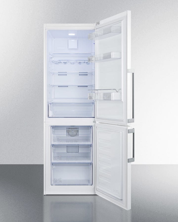 Summit 24 in. 11.3 cu. ft. Counter Depth Bottom Freezer Refrigerator - White