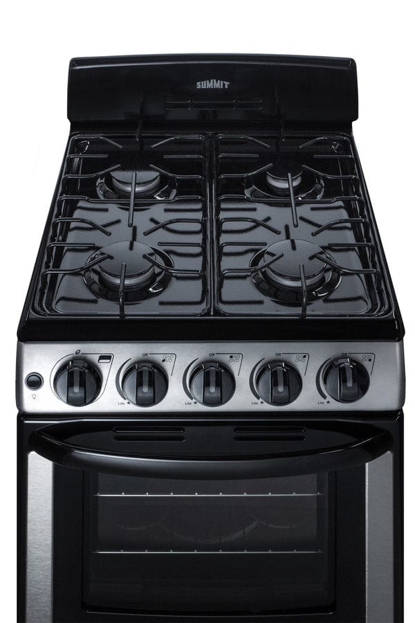 Summit 20 in. 2.3 cu. ft. Oven Freestanding Gas Range with 4 Sealed Burners - Stainless Steel