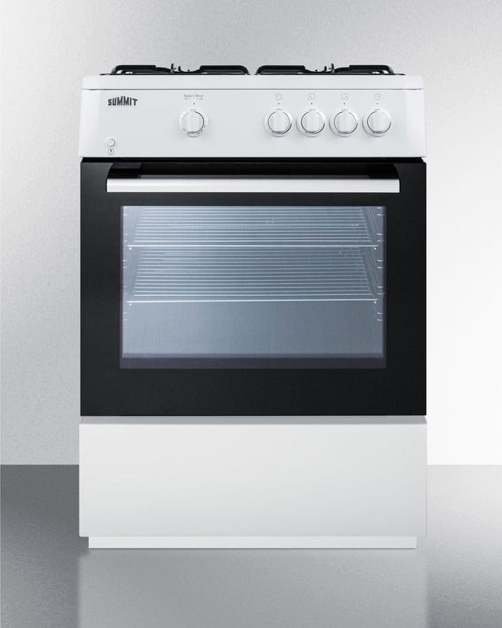 Summit 24 in. 2.5 cu. ft. Oven Slide-In Gas Range with 4 Sealed Burners - White